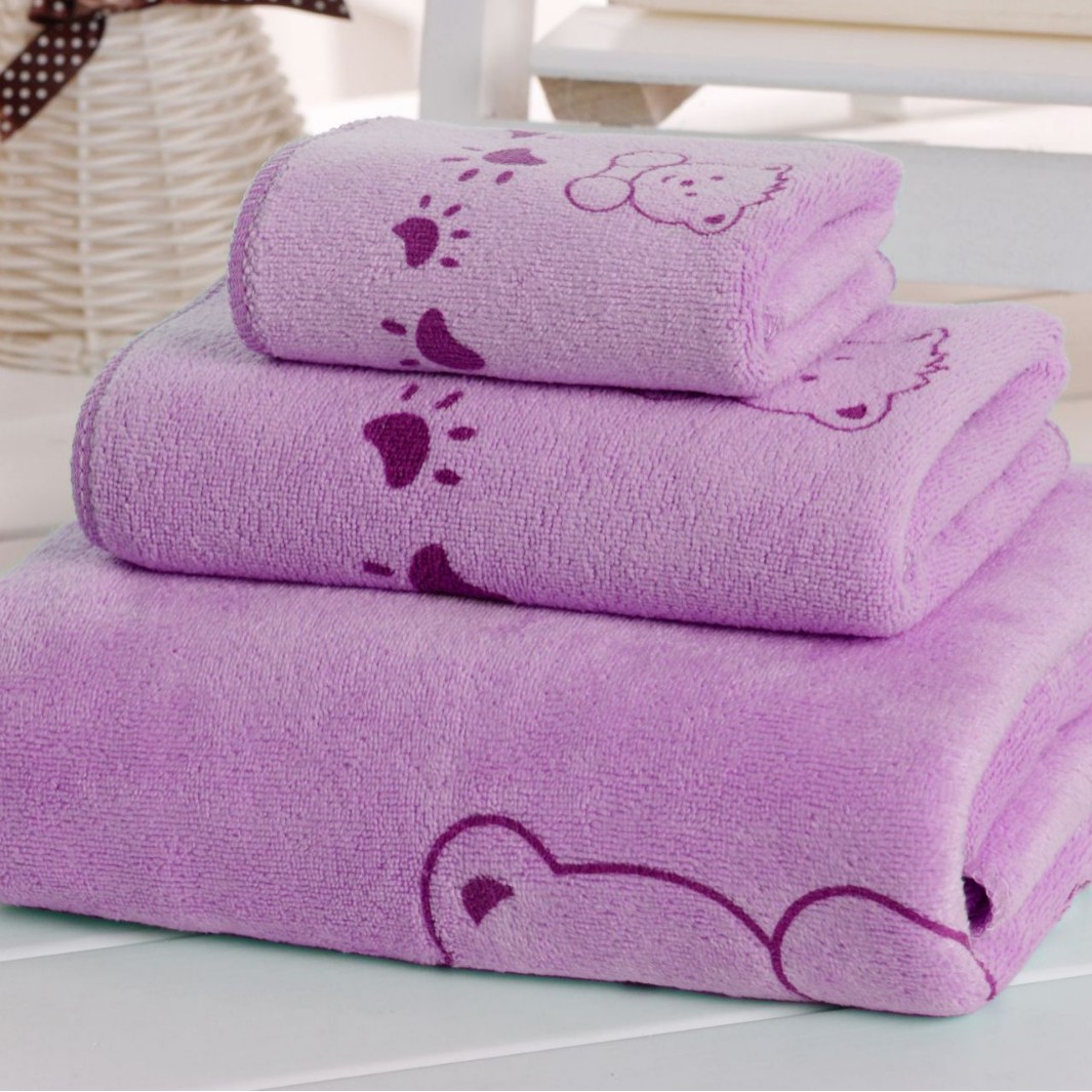 Baby Products For Bathing - 3pcs Cartoon Bear Baby Bath Towel