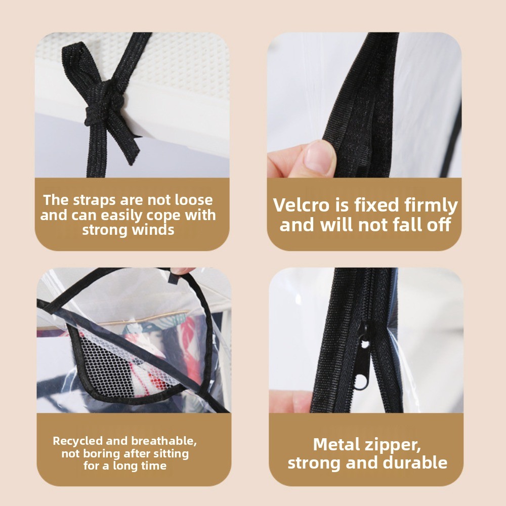 Stroller Rain Cover - Transparent Baby Strollers Rainproof Cover Windproof