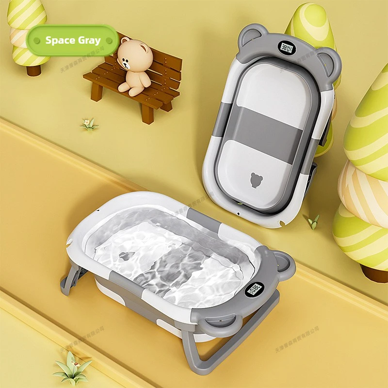 Baby Products For Bathing - Foldable Baby Bath Tub Intelligent Temperature