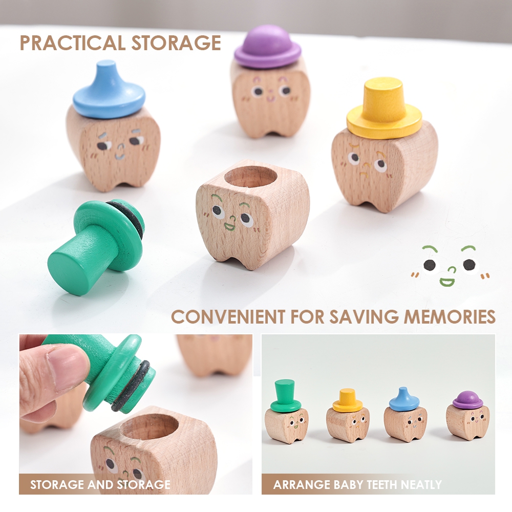 4pc Set Baby Tooth Wooden Box  - Baby Products Storage Box ulasan dan harga