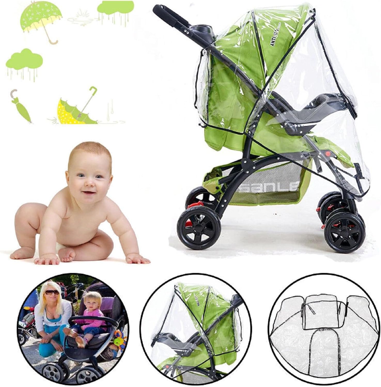 Baby Stroller Rain Cover, Univ - Stroller Rain Cover ulasan dan harga