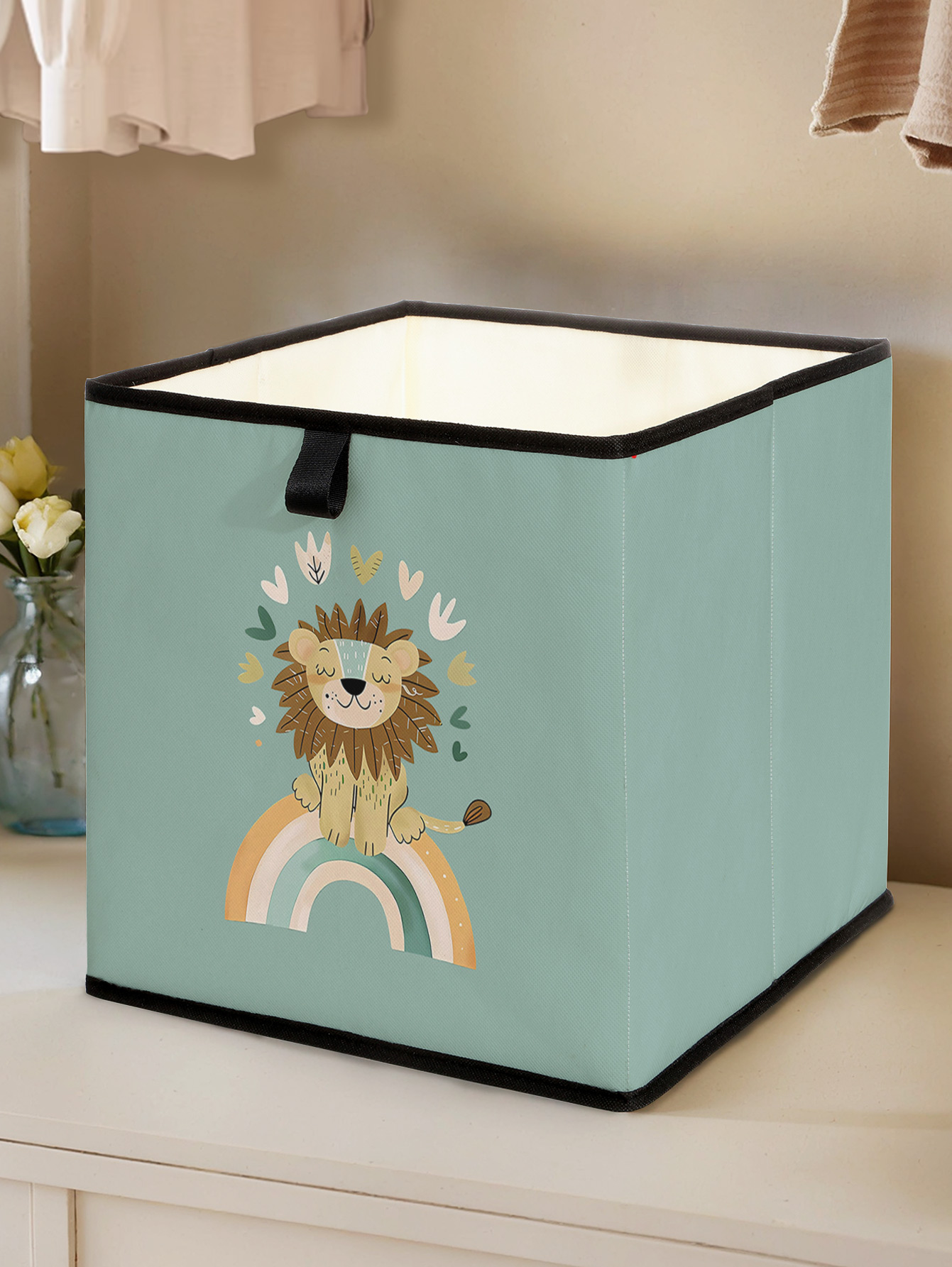 Cute Lion Rainbow Print Foldab - Baby Products Storage Box ulasan dan harga
