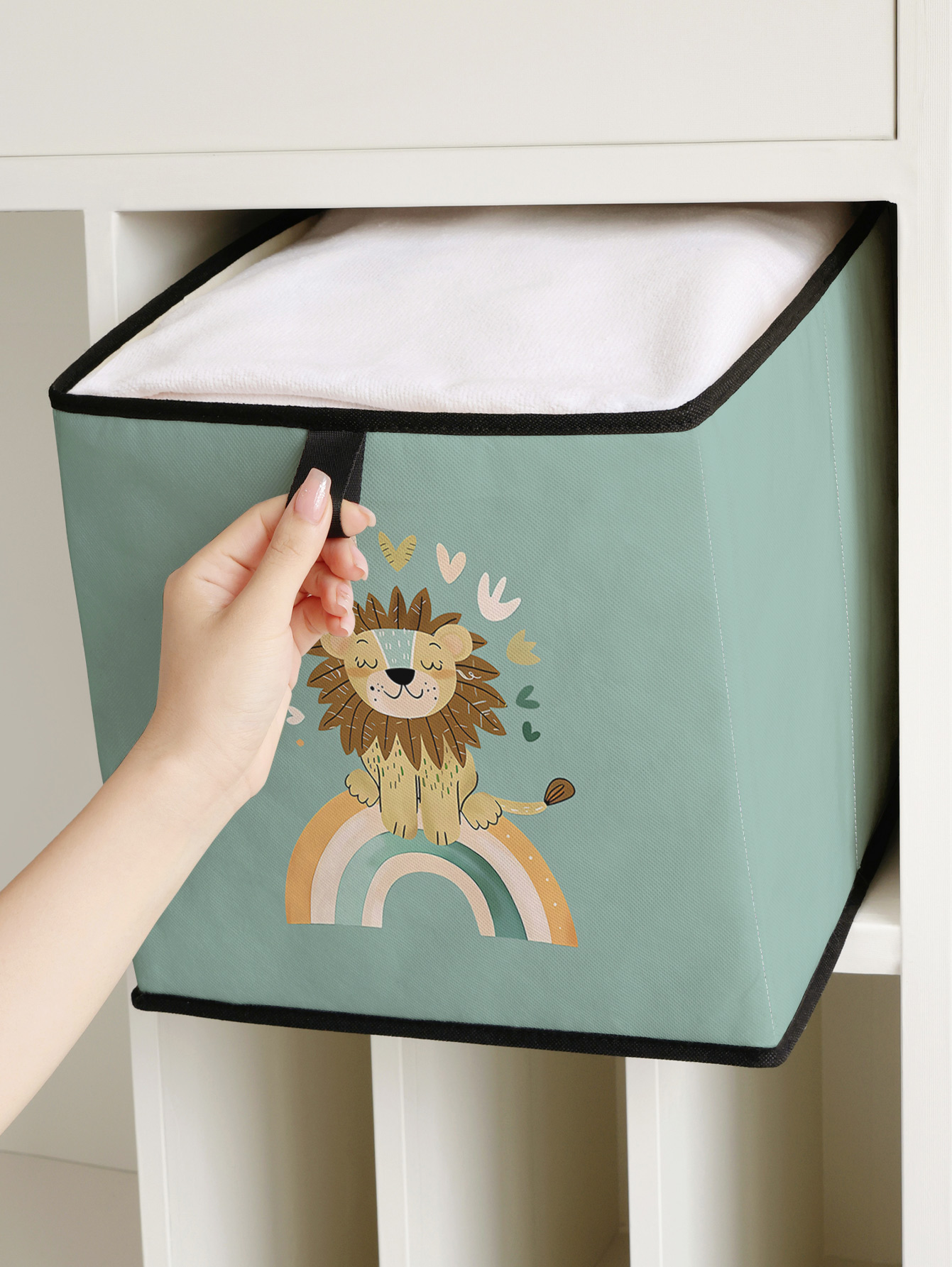 Cute Lion Rainbow Print Foldab - Baby Products Storage Box ulasan dan harga