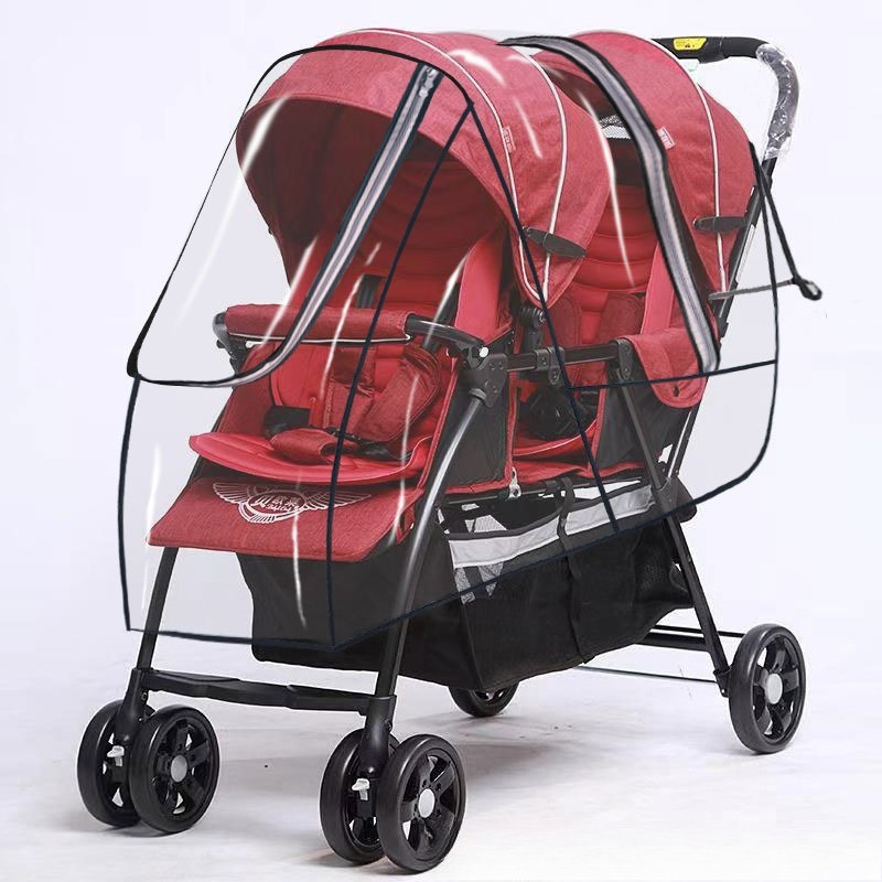 Double Seats Twin Baby Strolle - Stroller Rain Cover ulasan dan harga