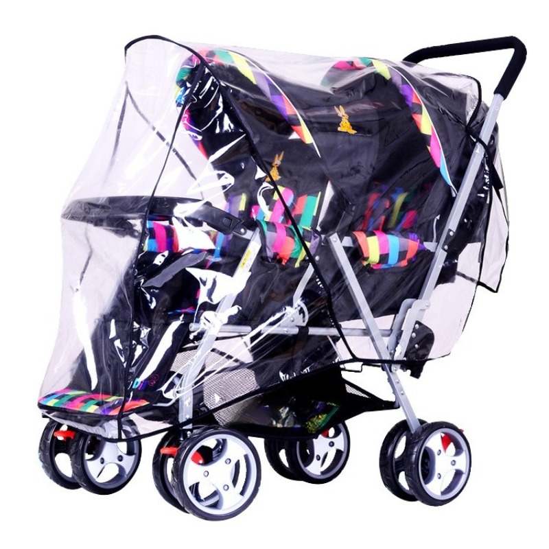 Double Seats Twin Baby Strolle - Stroller Rain Cover ulasan dan harga