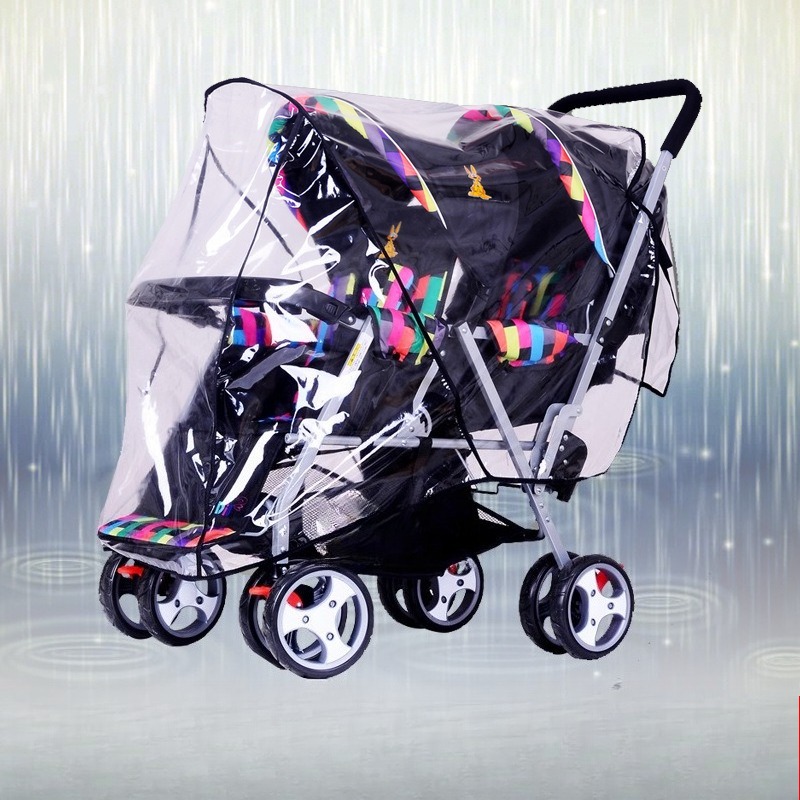 Double Seats Twin Baby Strolle - Stroller Rain Cover ulasan dan harga