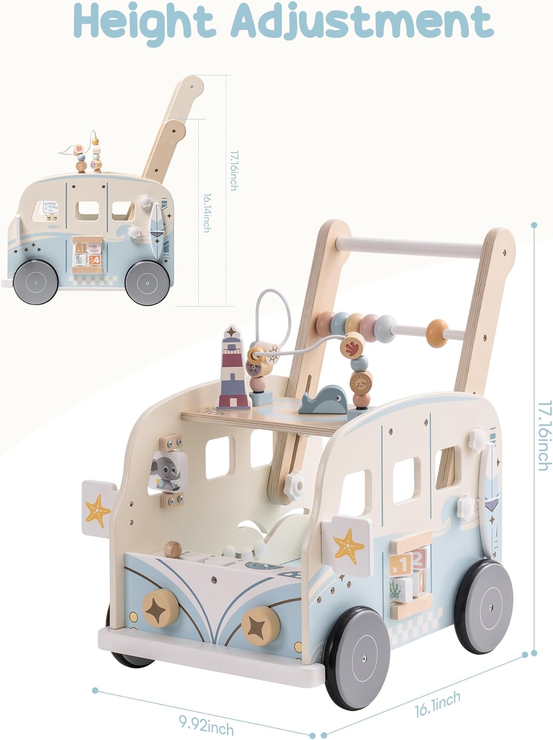 Robotime Robud Wooden Baby Wal - Baby Walker Activity ulasan dan harga